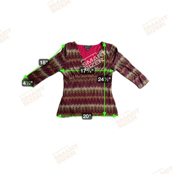 INC Y2K Babydoll Top Womens Size L Nylon Chevron Forest Fairy Empire Waist Vtg - Picture 2 of 6